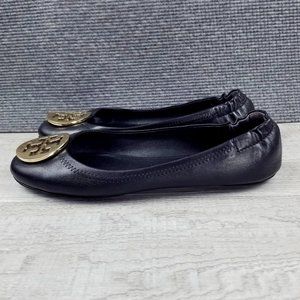 Tory Burch Minnie Travel Ballet Black  Size 6.5M-Include Travel Bag